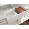 Bocchi Contempo Workstation Apron Front Fireclay 36 in. Double Bowl Kitchen Sink in White 1348-001-0120